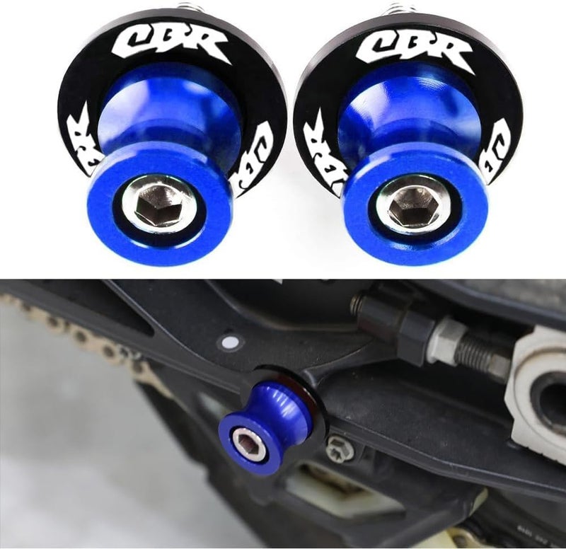 FREAXLL 2pcs M8*1.5 Motorcycle Swing Arm Sliders Spools for H-onda CBR150 CBR100f CBR1000rr CBR1100xx CBR125 CBR250 CBR400rr CBR400f CBR450sr CBR600rr CBR600f CBR900rr CBR954rr (Blue) - Image 1
